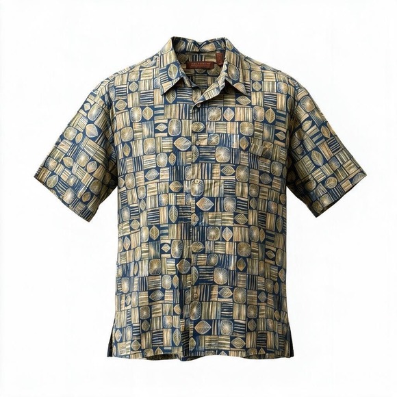 Tori Richard Other - Tori Richard Mens Resortcore XL Cotton Lawn Button Up Shirt Geometric Leaf Print